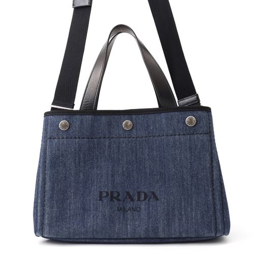Denim Leather Handbag (Pre-Owned) - Prada - Modalova