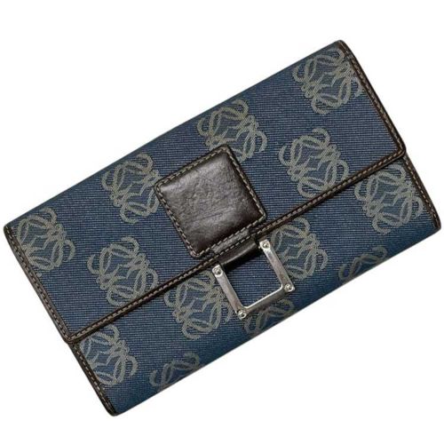 Denim Canvas Long Wallet (Bi-Fold) (Pre-Owned) - Loewe - Modalova