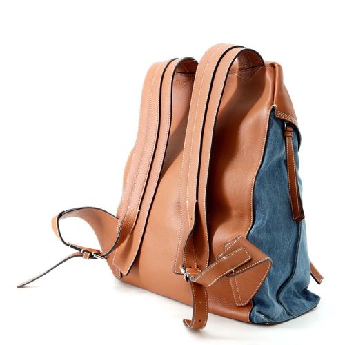 Denim Leather Backpack (Pre-Owned) - Loewe - Modalova