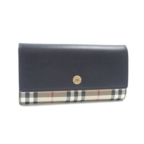 Leather Elastane Long Wallet (Bi-Fold) (Pre-Owned) - Burberry - Modalova