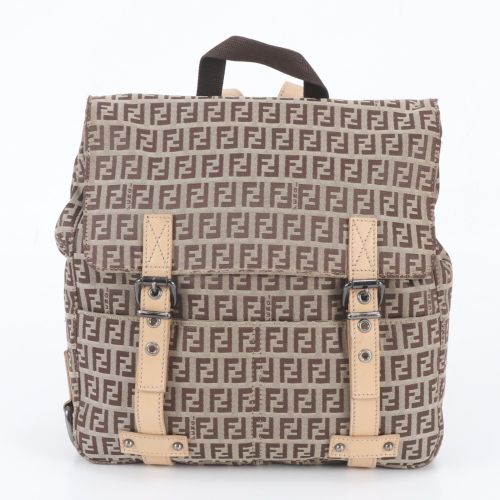 Leather Canvas Backpack Shoulder Bag (Pre-Owned) - Fendi - Modalova