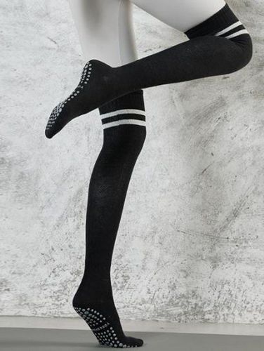 Textured Striped Thigh High Yoga Socks Anti Slip Sports Socks - DressLily.com - Modalova