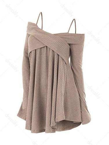 Women Cold Shoulder Crisscross Tunic Sweater Clothing 2xl - DressLily.com - Modalova