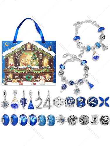 Christmas Advent Calendar 24Pcs DIY Christmas Beads Snowflake Bracelets Set Fashion Online - DressLily.com - Modalova