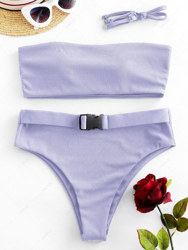 ZAFUL Ribbed Buckled Bandeau Bikini Swimsuit M - ZAFUL Product Catalog (GBP) - Modalova