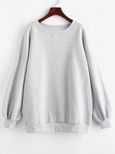 Women Hoodies Crew Neck Fleece Lined Oversized Sweatshirt S - ZAFUL Product Catalog (GBP) - Modalova