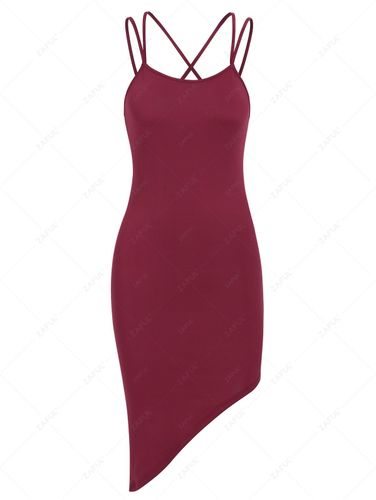 Vestido Asimétrico Cruzado con Correa Doble - ZAFUL - Modalova