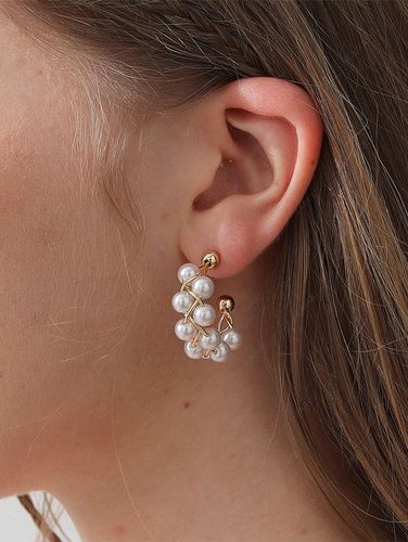 Pendientes de Aro Elegantes de Perlas de Imitación de La Perla - ZAFUL - Modalova