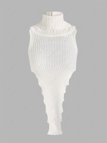 Women Tank Tops Turtleneck Asymmetrical Backless Knitted Tank Top S - ZAFUL Product Catalog (GBP) - Modalova