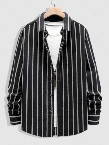 Camisa Casual a Rayas Verticales con Botones - ZAFUL - Modalova