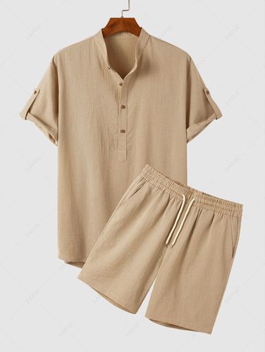Camisa con Mangas Medianas con Botones con Shorts - ZAFUL - Modalova