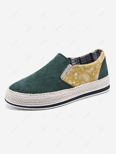 Corduroy Insert Paisley Print Espadrilles Slip On Shoes - ZAFUL - Modalova
