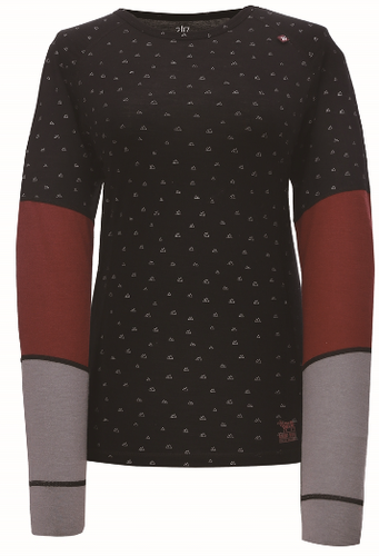 ULLANGER - women's top with dl. sleeve (merino wool) - black print - 2117 - Modalova