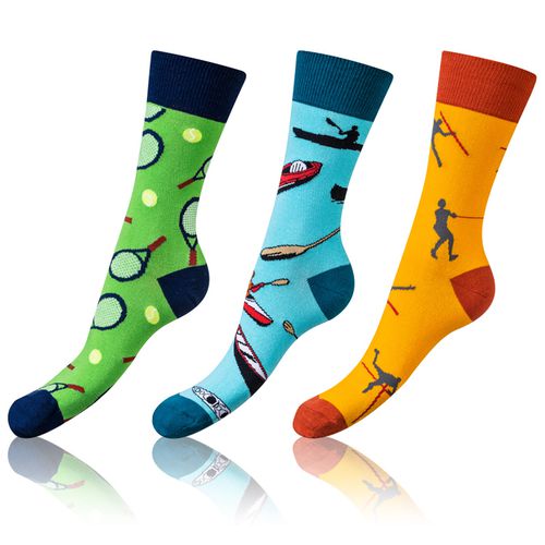 CRAZY SOCKS 3x - Funny crazy socks 3 pairs - orange - dark green - light blue - Bellinda - Modalova