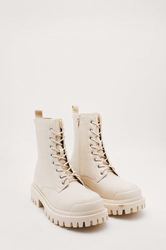 Womens Faux Leather Cleated Biker Boots - - 7 - Nasty Gal - Modalova