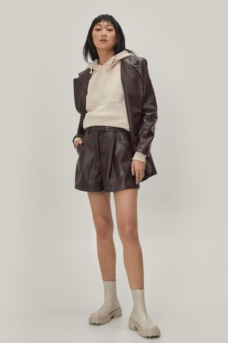 Womens High Waisted Tailored Faux Leather Shorts - - 6 - Nasty Gal - Modalova