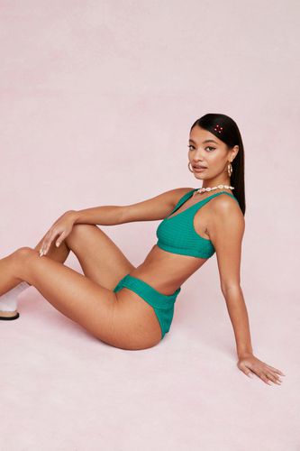 Womens Crinkle High Waisted High Leg Bikini Bottoms - - 6 - Nasty Gal - Modalova