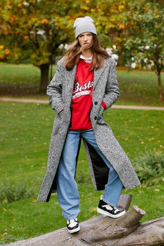 Womens Grey Wool Look Coat - - 4 - Nasty Gal - Modalova