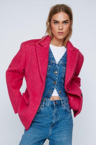 Womens Premium Brushed Wool Oversized Blazer Coat - - 6 - Nasty Gal - Modalova