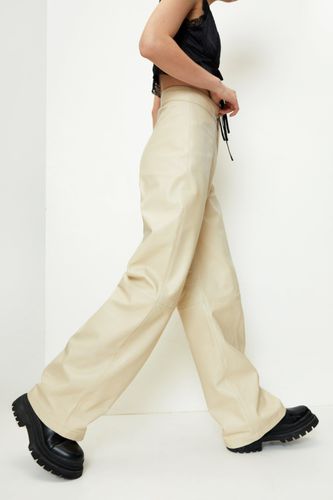 Womens Real Leather Wide Leg Seam Detail trousers - - 4 - Nasty Gal - Modalova