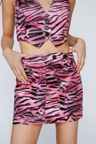 Womens Premium Velvet Abstract Zebra Tailored Skirt - - 4 - Nasty Gal - Modalova