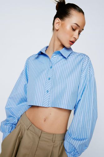 Womens Stripe Poplin Crop Shirt - - 18 - Nasty Gal - Modalova