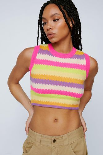 Womens Stripe Knitted Cropped vest Top - - L - Nasty Gal - Modalova
