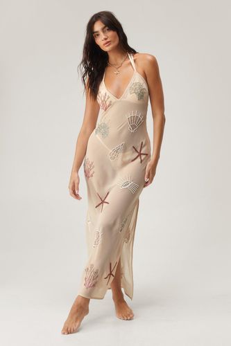 Womens Premium Embellished Shell Maxi Beach Dress - - L - Nasty Gal - Modalova