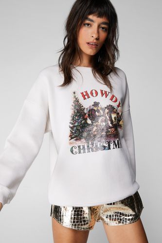Womens Howdy Christmas Sweatshirt - - M - Nasty Gal - Modalova