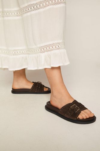 Womens Suede Studded Buckle Sandals - - 3 - Nasty Gal - Modalova