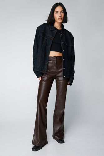 Womens Faux Leather Flared trousers - - 6 - Nasty Gal - Modalova