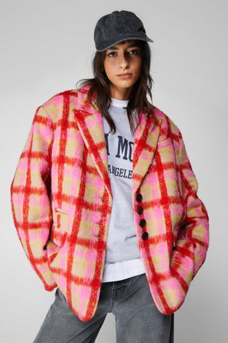 Womens Premium Neon Plaid Tailored Blazer Coat - - 16 - Nasty Gal - Modalova