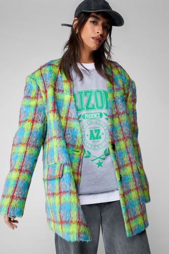 Womens Premium Plaid Tailored Blazer Coat - 6 - Nasty Gal - Modalova