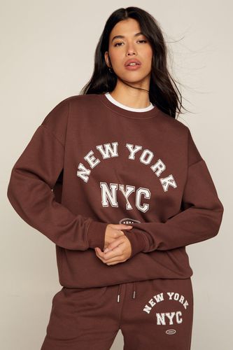Womens New York Graphic Oversized Sweatshirt - - S - Nasty Gal - Modalova