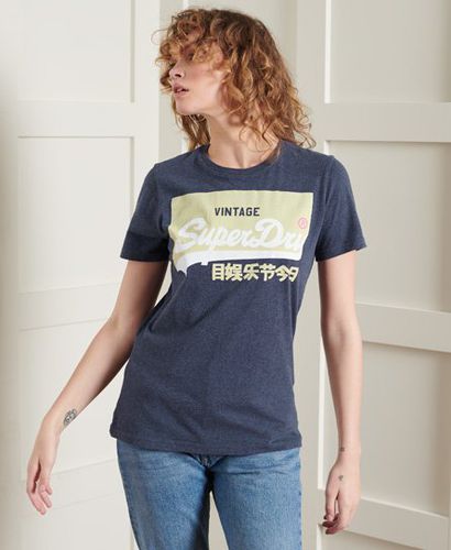 Camiseta de algodón orgánico con logo Vintage en color pastel - Superdry - Modalova