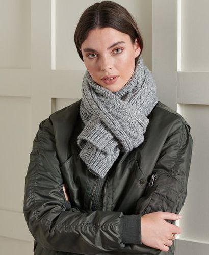 Women's Lannah Cable Scarf Grey / Grey Marl - Size: 1SIZE - Superdry - Modalova