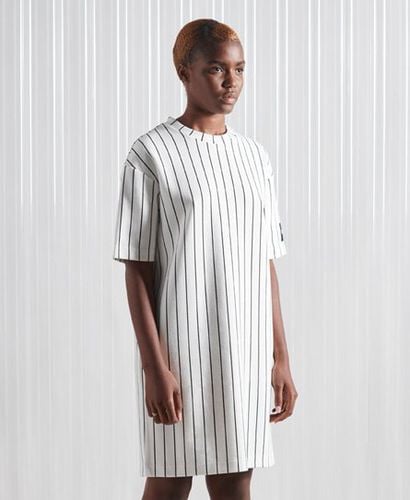 Women's Sdx Limited Edition Sdx Heavy T-Shirt Dress White / White Stripe - Size: S/M - Superdry - Modalova