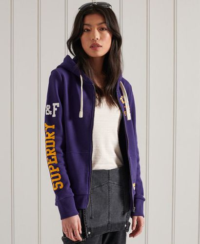 Sudadera de rizo de algodón con capucha y cremallera Collegiate - Superdry - Modalova