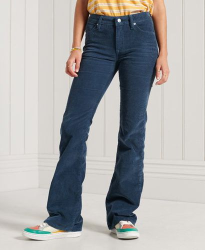 Women's Mid Rise Slim Cord Flare Jeans / Ink - Size: 26/33 - Superdry - Modalova