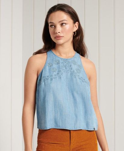 Camiseta bordada sin mangas - Superdry - Modalova