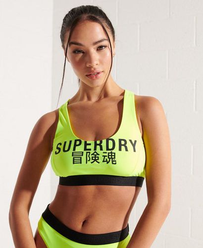 Top de bikini de diseño corto con logotipo - Superdry - Modalova