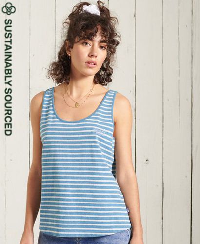 Women's Organic Cotton Classic Vest / Blue Bottle Marl/Light Grey Marl - Size: 12 - Superdry - Modalova