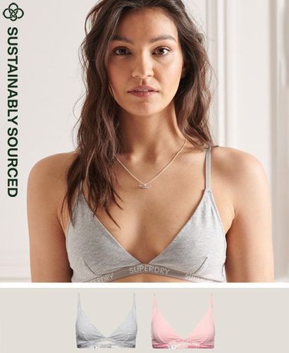 Pack de 2 bralettes de triángulos de algodón orgánico Harper - Superdry - Modalova