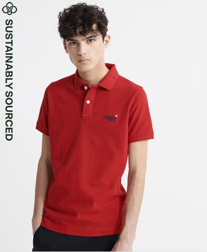 Men's Organic Cotton Essential Classic Fit Pique Polo Red / Rouge Red - Size: Xxxl - Superdry - Modalova