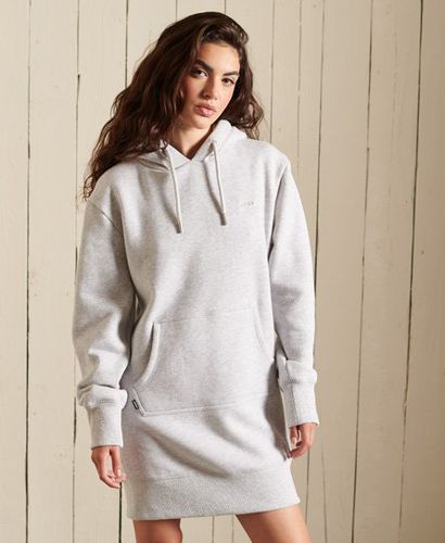 Women's Vintage Logo Embroidered Hoodie Dress Light Grey / Glacier Grey Marl - Size: 6 - Superdry - Modalova