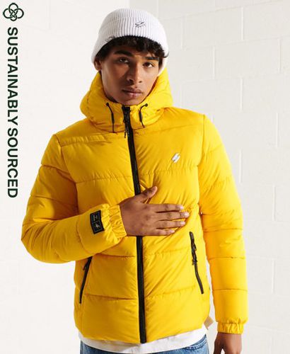 Men's Sports Puffer Hooded Jacket Yellow / Nautical Yellow - Size: XL - Superdry - Modalova