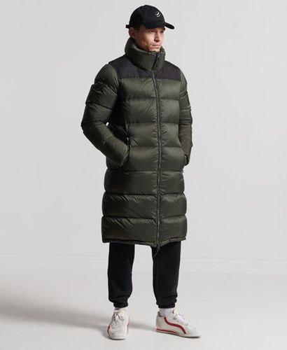 Men's Longline Down Puffer Coat Green / Dark Moss - Size: L - Superdry - Modalova