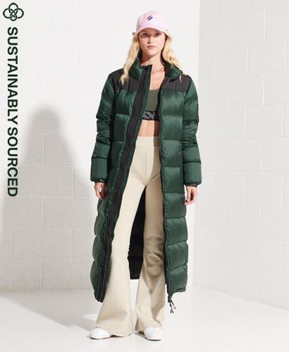 Women's Code Longline Down Puffer Coat Green / Emerald Green - Size: 10 - Superdry - Modalova