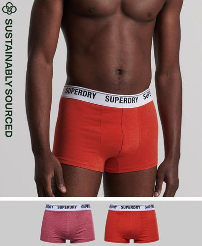 Men's Organic Cotton Trunk Multi Double Pack / Mid Red/ - Size: S - Superdry - Modalova