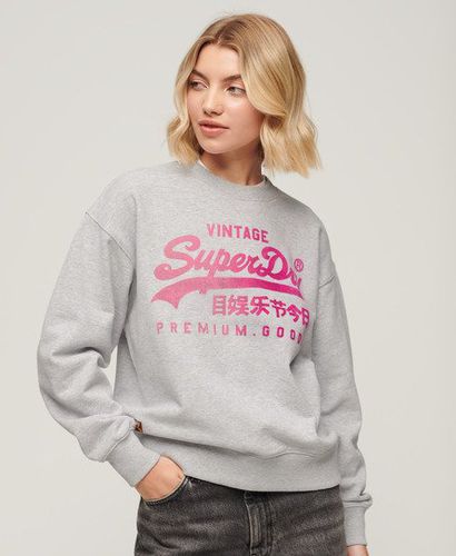 Women's Tonal Loose Sweatshirt Grey / Flake Grey Marl - Size: 10 - Superdry - Modalova